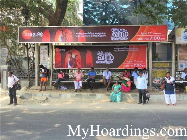 Hoardings rates in Chennai, Bus Shelters at Dhashaprakash Bus Stop in Chennai, Flex Banner TN